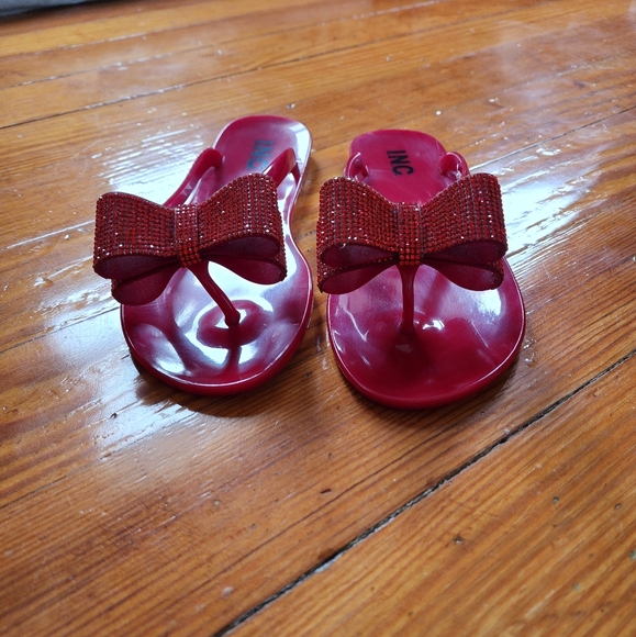 INC Womens Madena Jelly Thong Flip-Flops in Red - Picture 3 of 3